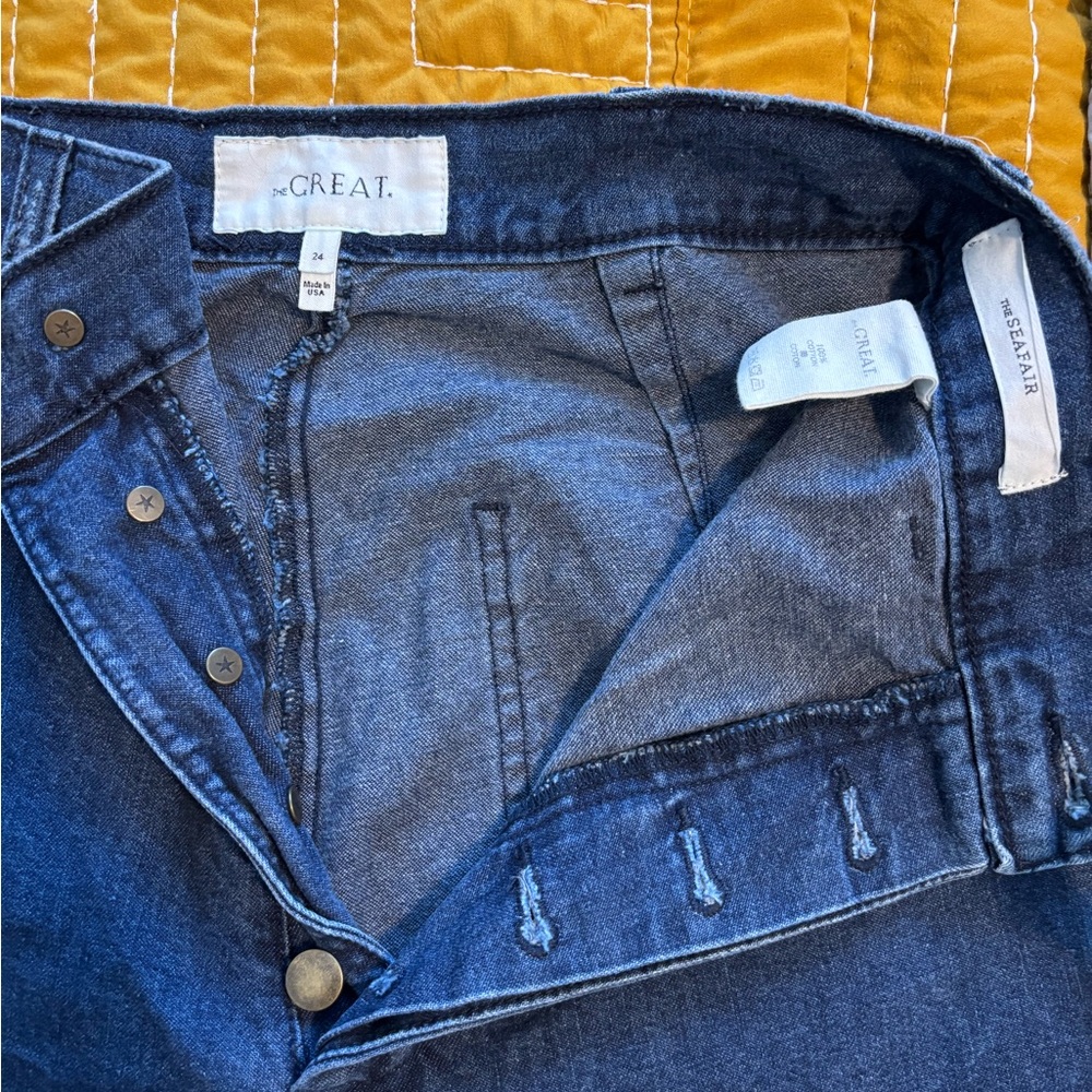 THE GREAT. Indigo Button-Up Jeans Seafair Sz 24